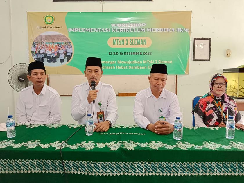 Siapkan Implementasi Kurikulum Merdeka,  MTs Negeri 3 Sleman Laksanakan Workshop IKM