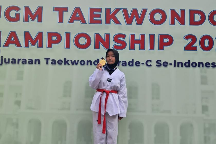 Jihan Makaila Wibawa, Siswi MTsN 3 Sleman Persembahkan Emas pada Kyorugi Cadet U55 Kg Putri Kejuaraan Taekwondo UGMTC