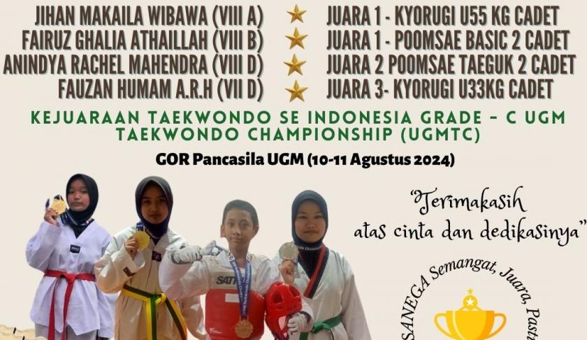 Siswa-Siswi MTsN 3 Sleman Borong Medali Di Kejuaraan Taekwondo UGMTC