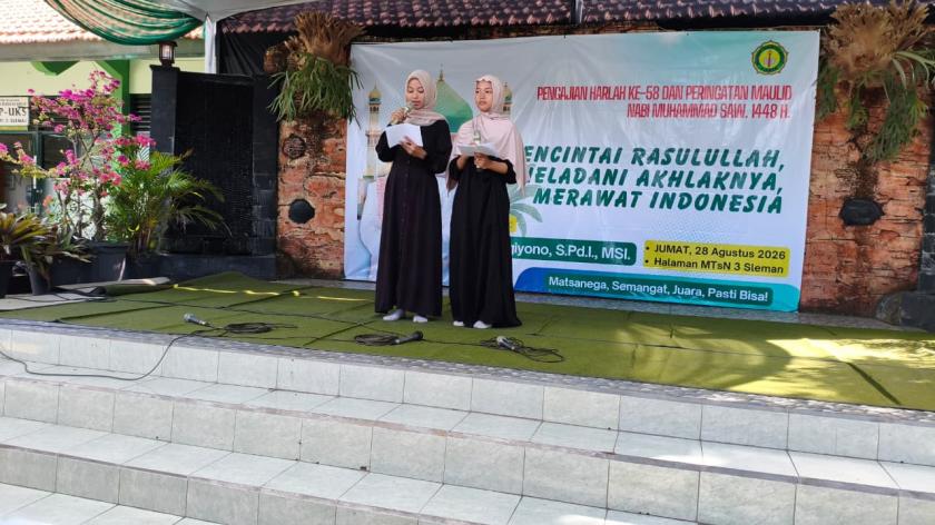 Peringati Maulid Nabi dan Milad Ke-58 MTsN 3 Sleman, Gelar Pengajian Akbar dan Aksi Sosial