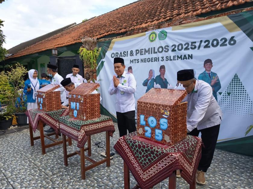 Lanjutkan Estafet Kepemimpinan, Pemilos MTs Negeri 3 Sleman Luber dan Aman