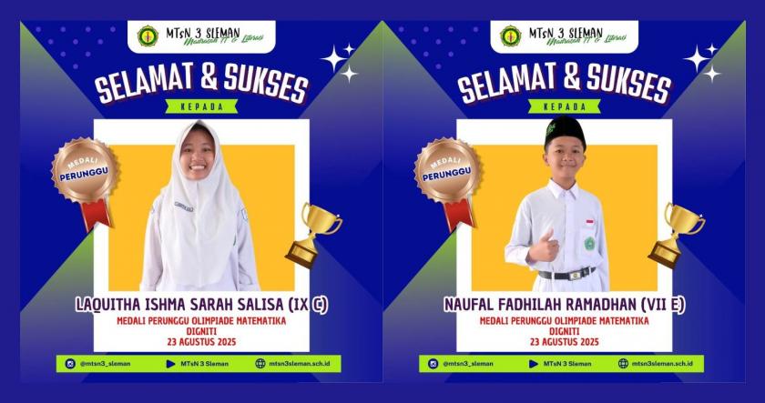 Laquitha dan Naufal Persembahkan Perungu Matematika Pada olimpiade Digniti