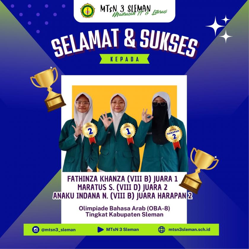 Murid MTs Negeri 3 Sleman Raih Juara di OBA-8 Tingkat Kabupaten, Siap Lanjut ke Provinsi