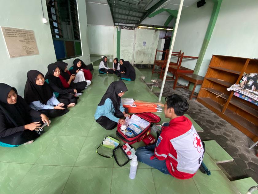 Uji Kemampuan Siswa, PMR MTs Negeri 3 Sleman Gelar Pertemuan Terakhir Semester Genap