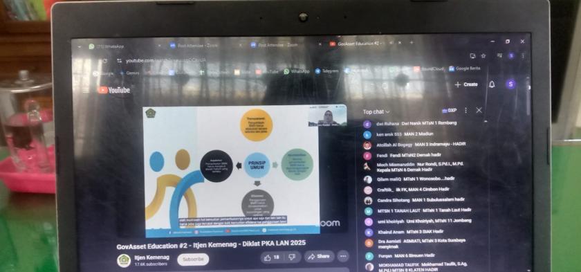 Kepala MTsN 3 Sleman Ikuti Acara GovAsset Education Via Zoom