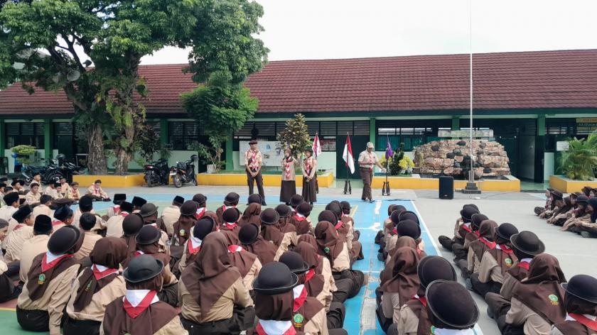 Apel Pertama Pramuka di MTsN 3 Sleman, Tingkatkan Semangat Disiplin dan Kebersamaan