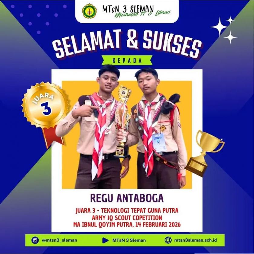 Inovasi Hidroponik Galon Bekas Antar MTsN 3 Sleman Raih Juara 3 Teknologi Tepat Guna di AISC 2026