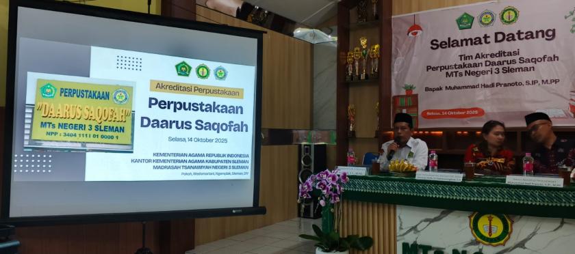 Menuai Pujian, Presentasi Akreditasi Kepala Perpustakaan MTs Negeri 3 Sleman